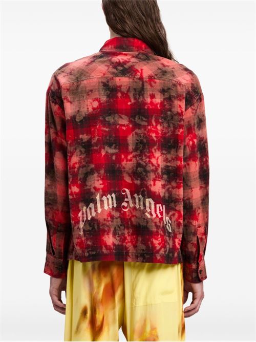 Checkered Print Shirt PALM ANGELS | PMGE043F24FAB0012503